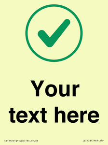 Custom plain background, green tick in circle sign